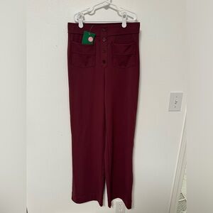 HALARA Burgundy Wide Leg Women's Pants